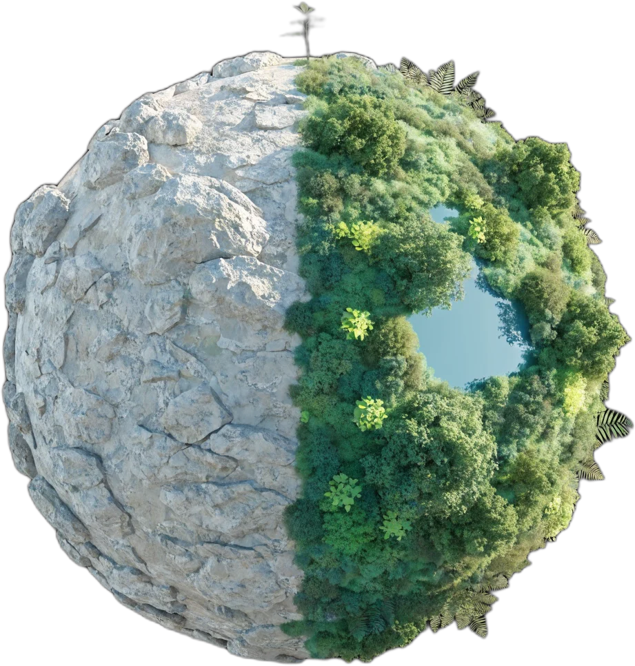 A planet half dead, half restored